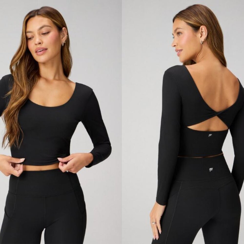 2 x Fabletics XL Oasis Twist Tops Black - Picture 2 of 11